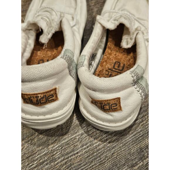 Hey dudes wally mens 13 linen white loafer casual slip on preppy coastal dad - Picture 4 of 8